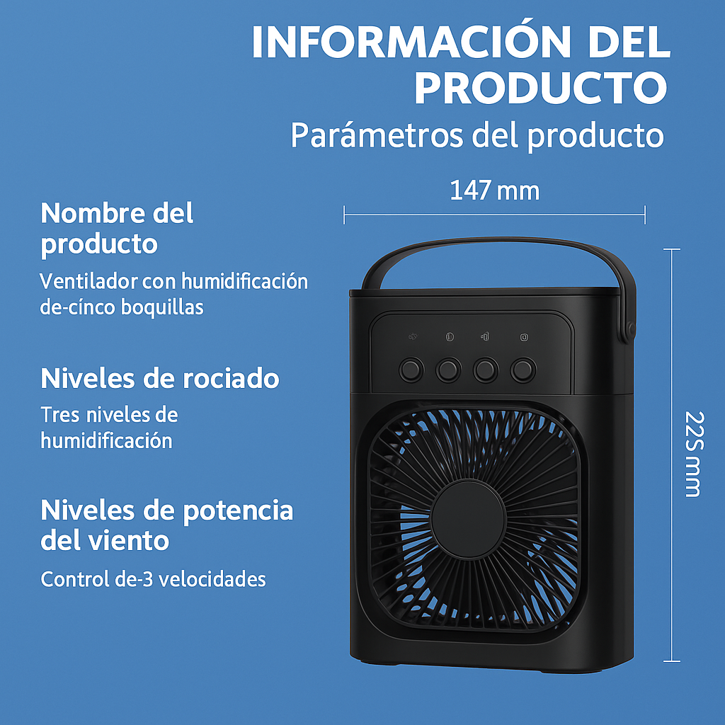 VENTILADOR CON HUMIFICADOR LED